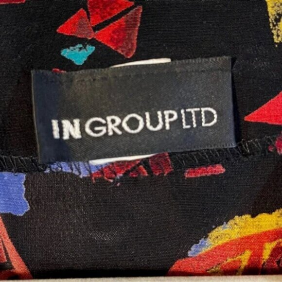 Vintage In Group LTD Button Up Blouse with original Shoulder Pads Size 6 - Picture 3 of 10